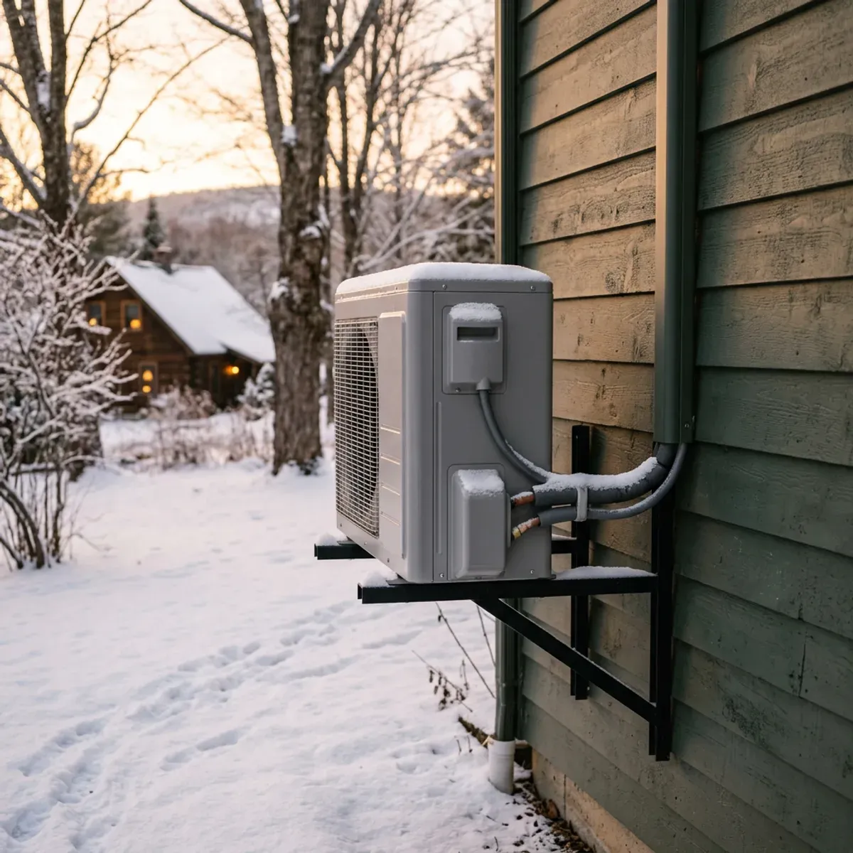 Outdoor heat pump winter